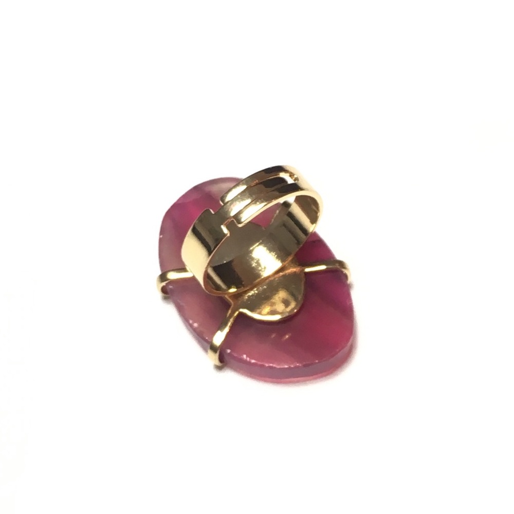 Pink Agate Stone Ring - Picture 3 of 5